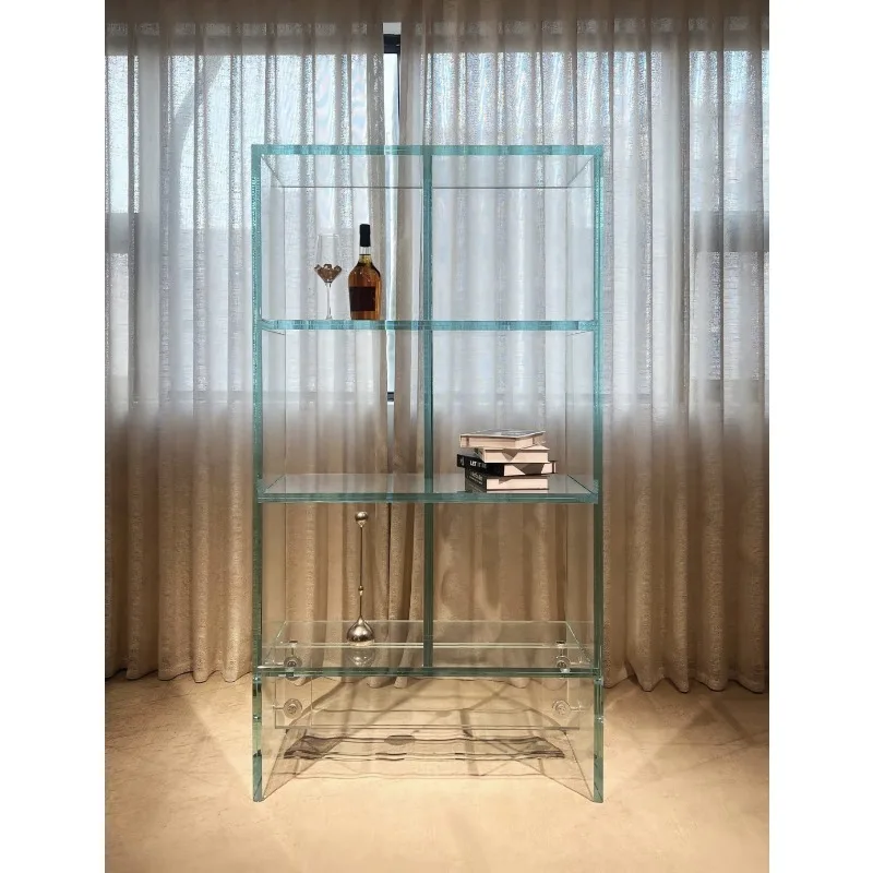 Modern display cabinet Household ultra-white glass edge cabinet High-end wine cabinet