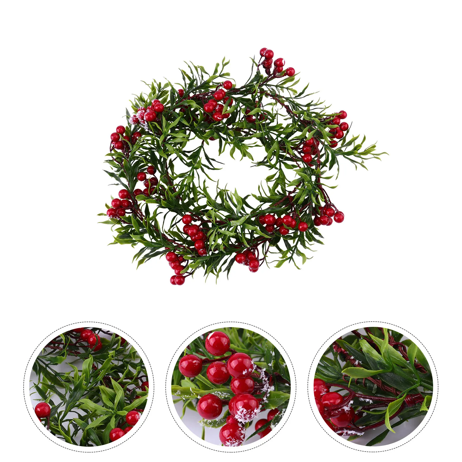 

Red Berry Christmas Rattan Artificial Home Decoration Xmas Ornament Garland Bendable Plastic Vine Tree Mantel Stair