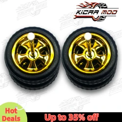 1/64 Model Car Wheels with Rubber Detachable Tires Blade Spoke Refitting Parts for Diecast Toys Hot Wheels Matchbox D:11mm 1 Set