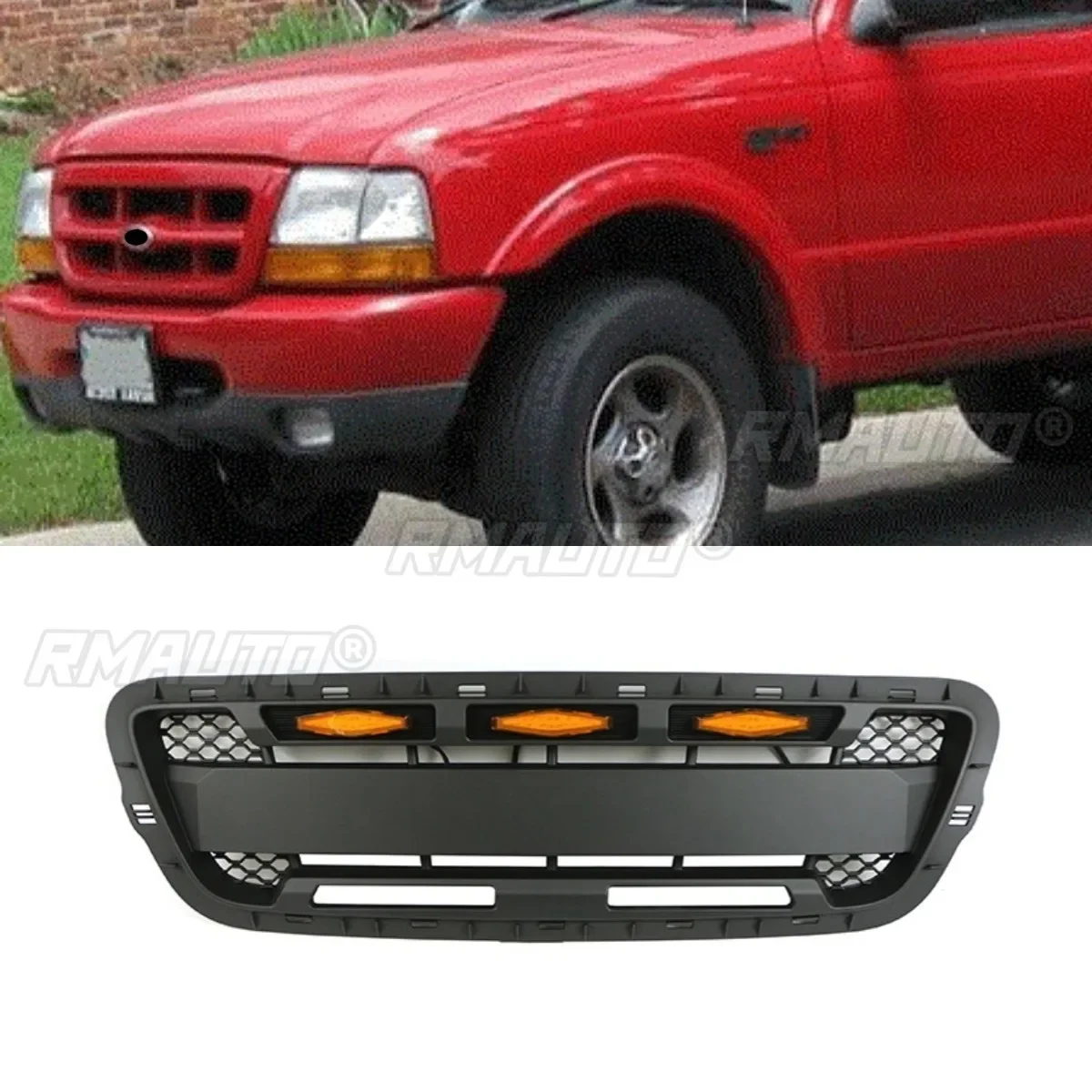 For Ford Ranger 2001-2003 Car Front Bumper Grill Racing Grills Car Grille Body Kit Car Accessories