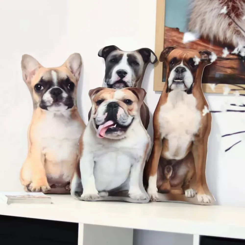 

Customised pet portrait home cushions, 3D-printed animal photo cushions, creative realistic cat and dog print cushions
