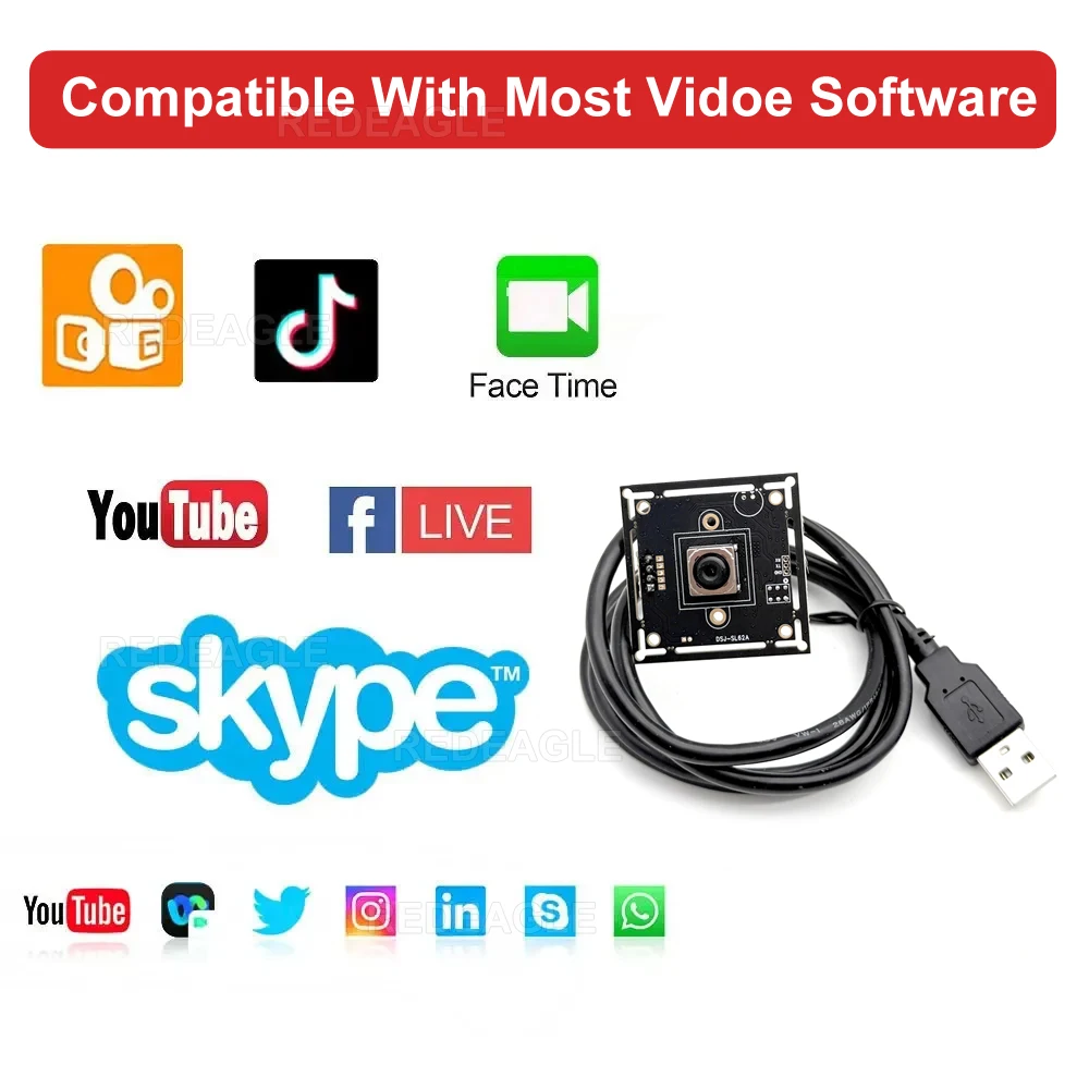 وحدة كاميرا ويب USB 12MP HD IMX362 مستشعر التركيز التلقائي كاميرا لا تشويه عدسة UVC OTG التوصيل والتشغيل 4K IMX179 PC كاميرا بمنفذ USB #4