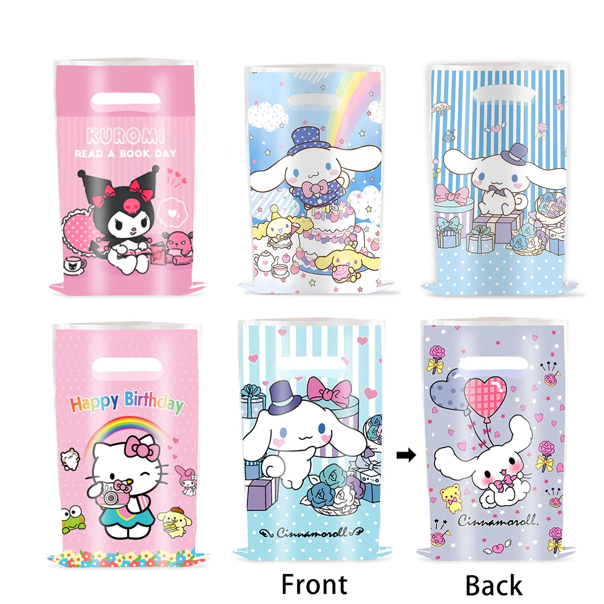 MINISO Cartoon Sanrio Hello Kitty Theme Party Decorations Supplies Gift Bag Candy Bag Kids Gifts Girls Baby Shower Party Supplie