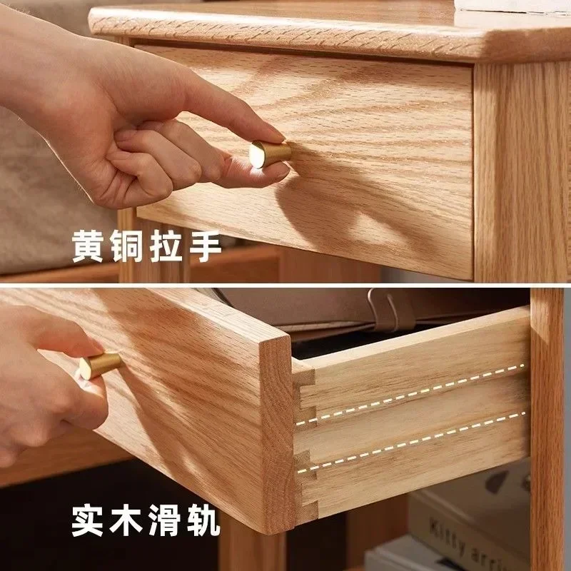 Solid wood bedside table Modern simple  storage edge several bedrooms Household bedside table