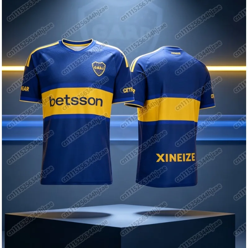 2026 New Boca Men's Soccer Shirt Short Sleeve Fan Quick Drying Breathable Sports Top V-neck Fan Training Jacket Family Edition