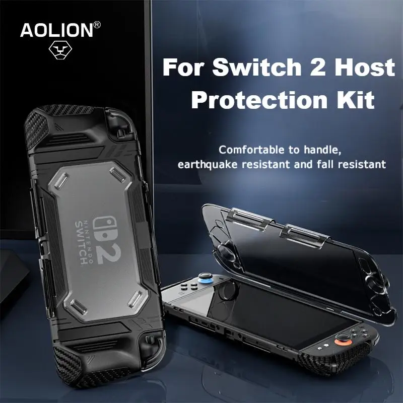 AOLION Half Pack Protective Case for Switch 2 Gaming Console TPU Durable Cover for Ninten-do Switch 2
