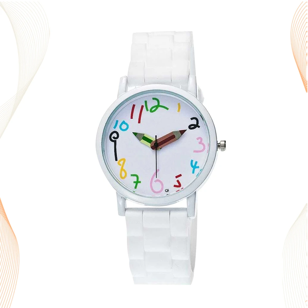 Детские часы с мультяшным карандашом, милый кварцевый подарок для девочек-подростков, детский браслет, прочный, безопасный, точный механизм на день рождения