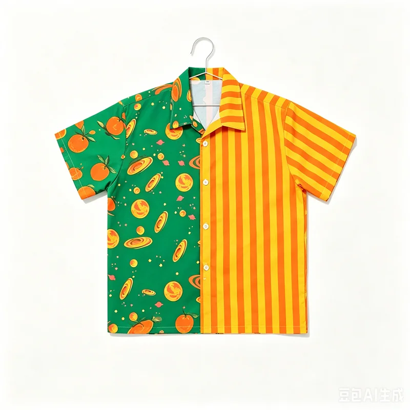 

Patchwork 3D Print Stripe Personality Shirt For Men Space Planet Flowers Pattern Casual Hawaiian Shirt Summer Breathable Holiday