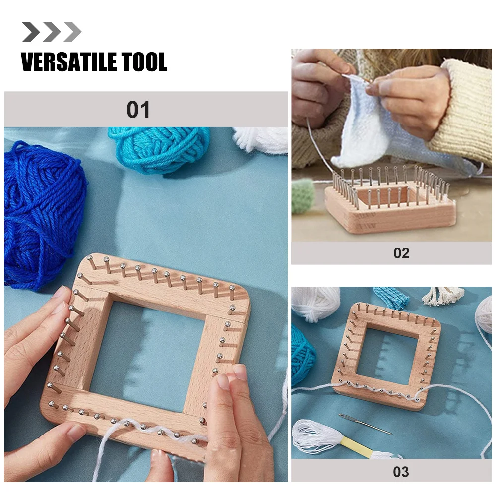 

Square 10x10cm Knitting Knitting For Hat Handicraft Weaving Tool DIY Supplies Scarf Hat Maker Wooden Adult