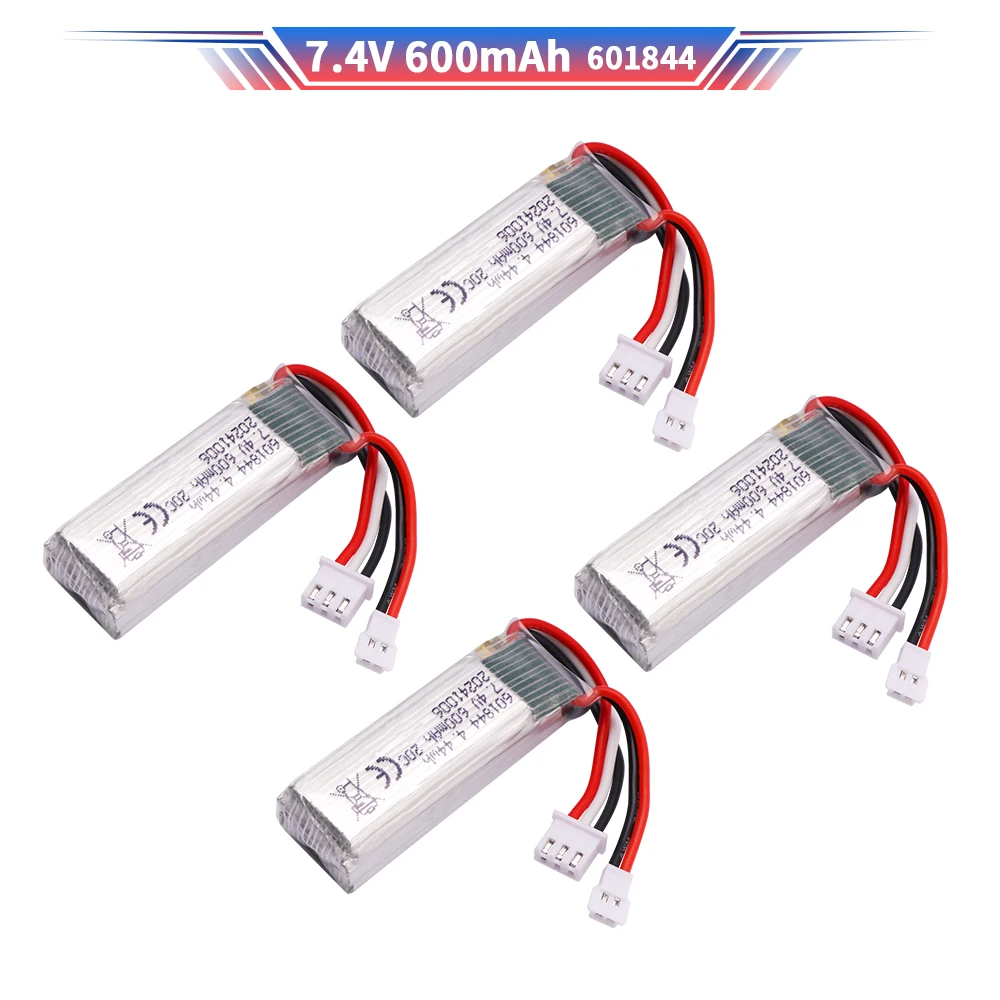 7.4V 600mah battery with charging cable for WLToys F959 XK DHC-2 A600 A700 A800 A430 RC Airplane RTF Spare Parts 2s 7.4v battery