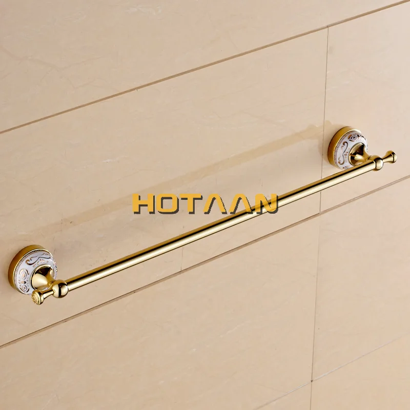 Luxury Towel Rack Wall Mounted Bathroom Accessories Set Ceramic Solid Stainless  Bath Hardware Sets Chrome Toilet Brush Holder