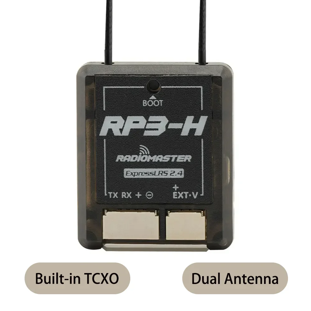 RadioMaster RP3-H 2.4GHz ExpressLRS Nano Receiver FCC เสาอากาศคู่ในตัว พร้อม TCXO PCB ที่ได้รับการปรับแต่งสำหรับโมดูลและเครื่องส่งสัญญาณ RC