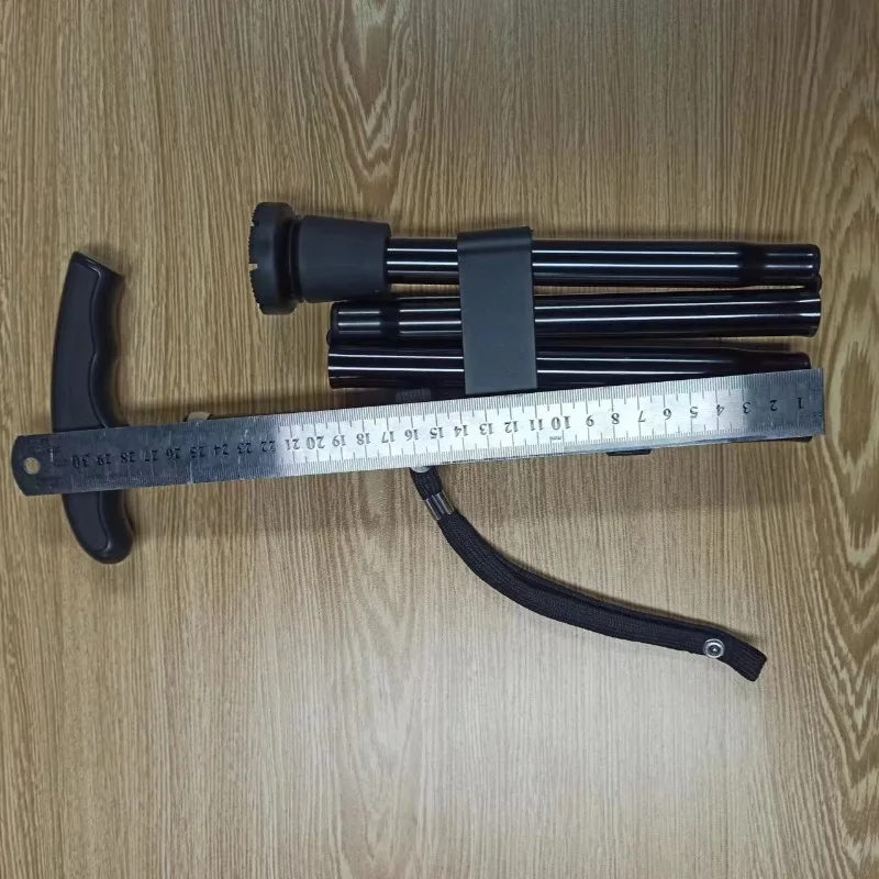for Foldable Hiking Stick 4 Sections Aluminum Alloy Ultra Light Outdoor Retractable Cane for Elderly