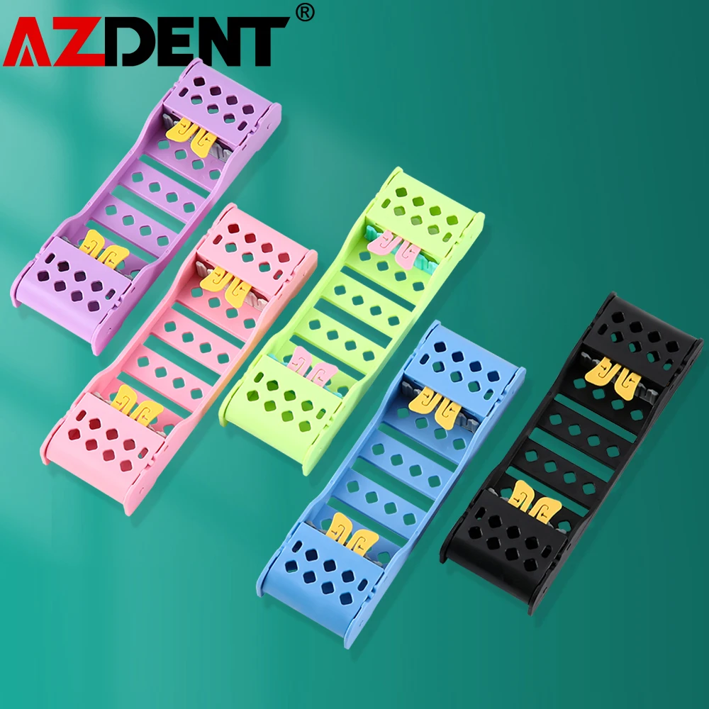 1Pcs Azdent Dental Instruments Sterilization Box Autoclavable Plastic Dental Instrument Storage Rack 4 Holders Lab Tools