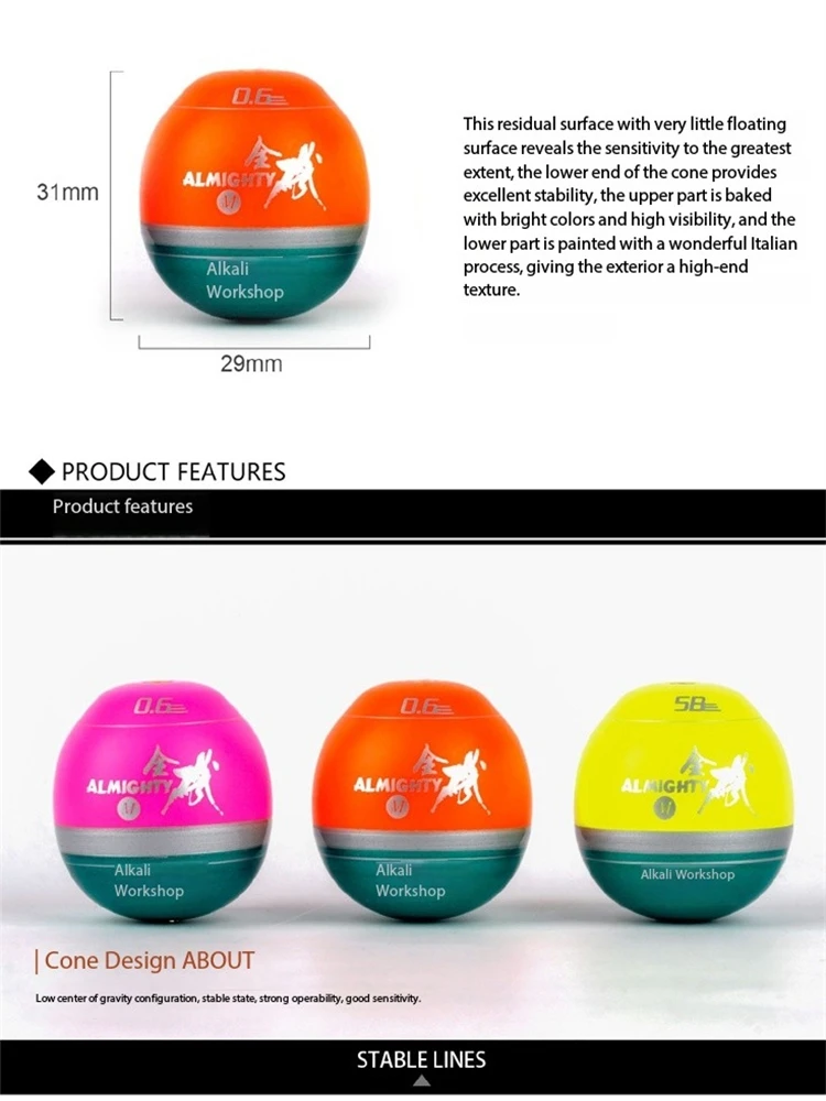 Low Center Wf Gravity ABS Float For Rock Fishing, High Sensitivity Multi-Color Eye-Catching For Long Throw, Fishing Gear
