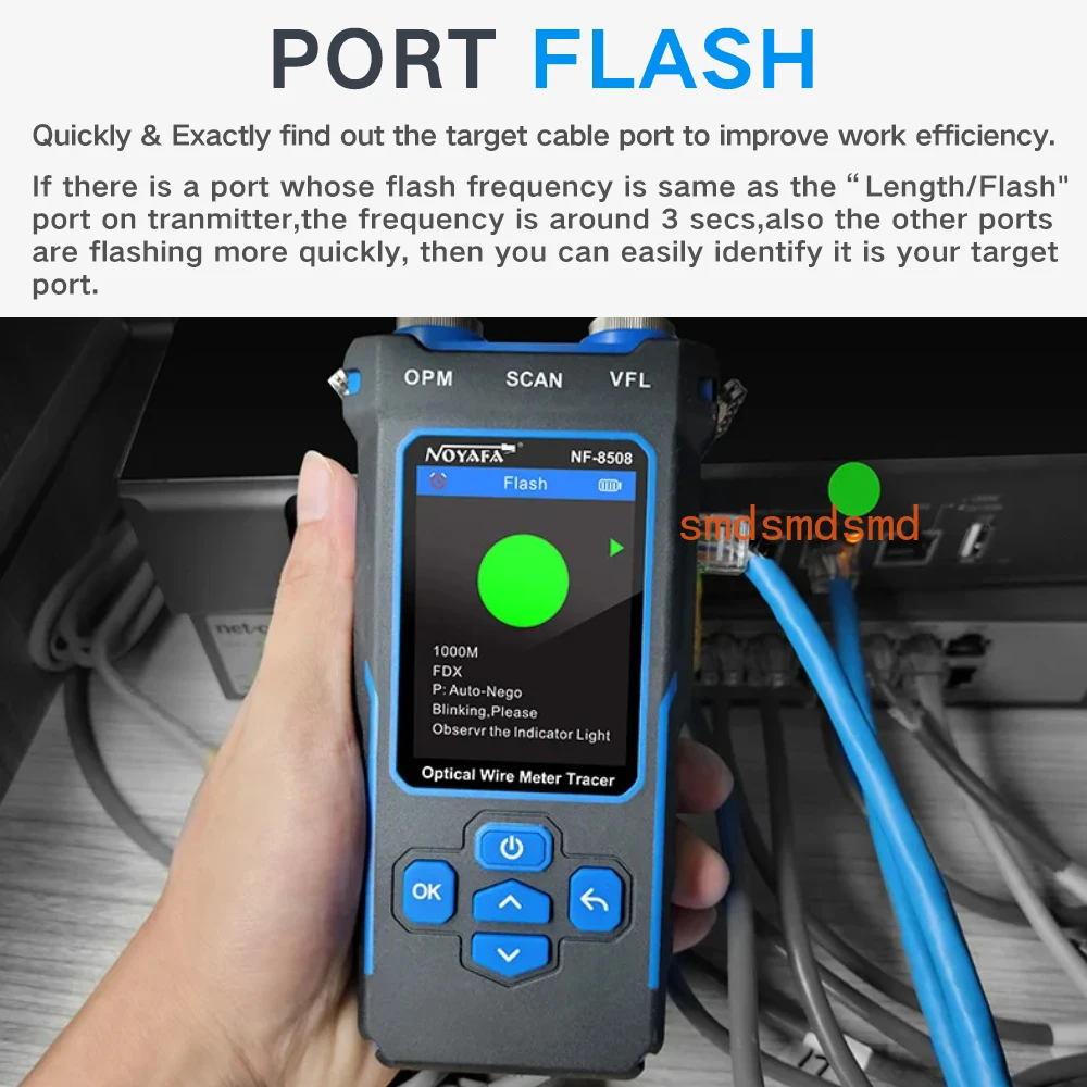 OPTFOCUS Network Cable Tester CAT5 CAT6 POE Checker Network Line Finder OPM VFL 10mw High Quality Tester