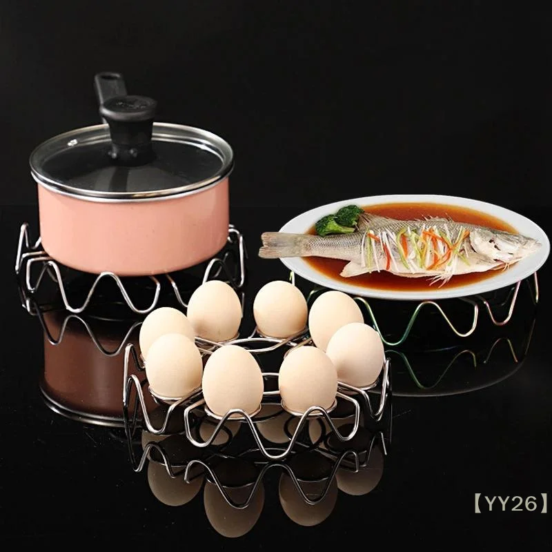 【YY26】304 Stainless Steel Steamer Rack with Egg Slots – Multifunctional Kitchen Insert for Pots & Pans