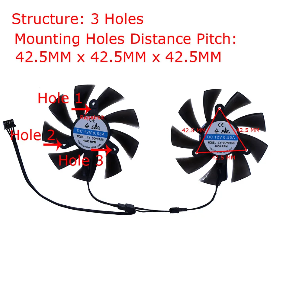 Ventilador de refrigeración para tarjetas gráficas, XY-D09015B, para Kllisre RTX2060 SUPER 8GB GDDR6, para Kllisre RTX 3080 RTX3080 10GB GDDR6X,