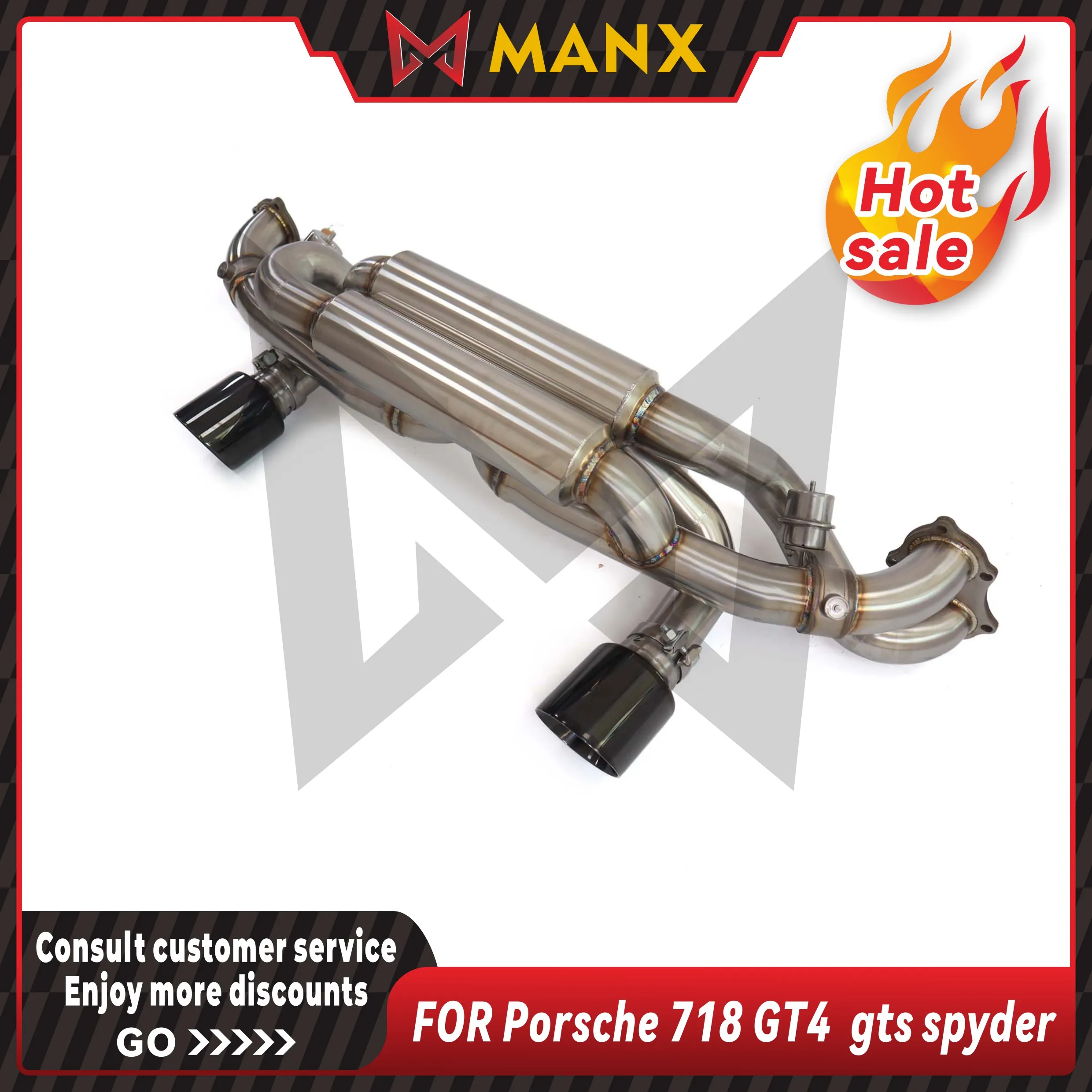 

Stainless steel Catback Performance Auto Exhaust pipe for Porsche 718 GT4 gts spyder Muffler with remote control valve