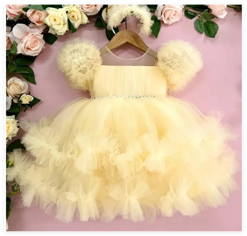Robes à fleurs vertes modernes pour filles, robes de noël roses avec nœud à paillettes, nouvelles robes d'été pour bébés personnalisées