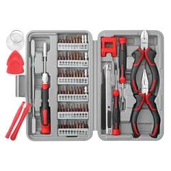 Hi-Spec 75Pcs Precision Hand Tools Set Tweezer Woodworking Tools  Combo Tools Kit Auto Repairing Tool Set Tools Box For Home Diy