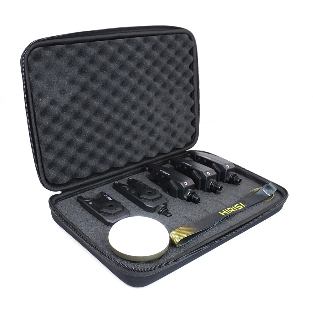 Hirisi Karpfenangel-Alarmset mit LED-Campinglampe 120m Reichweite Wasserdichtes Bissalarmsystem für Nachtangeln S7-4D ﻿