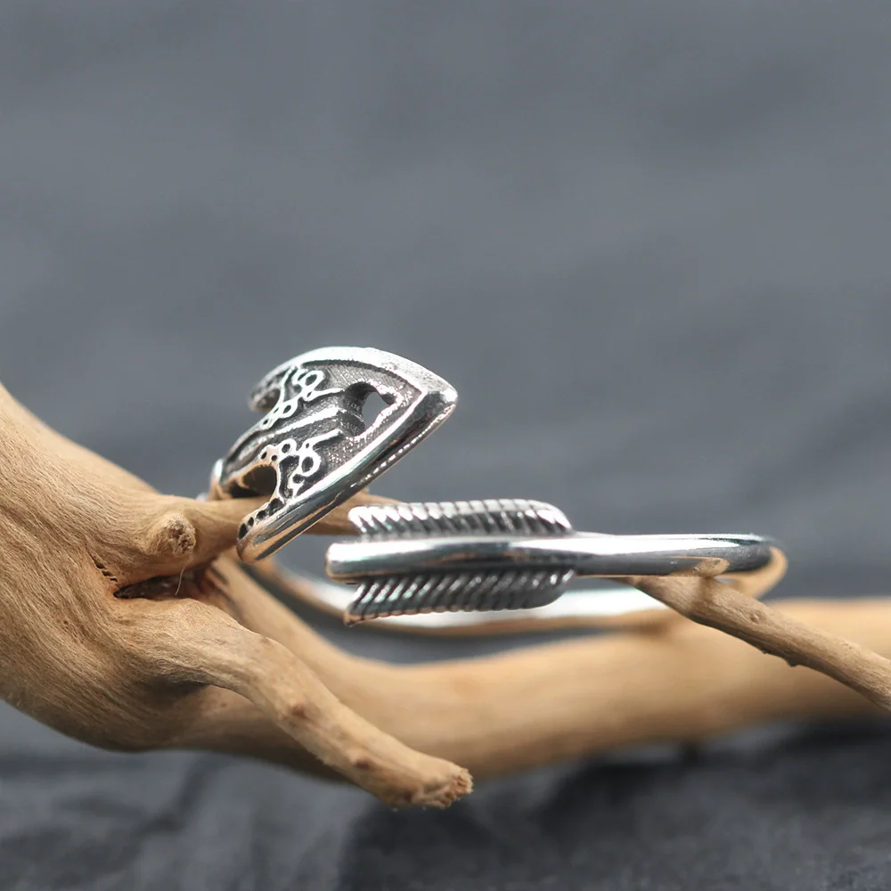 XIYANIK Vintage Thai Silve Feather Opening Rings For Men Women Punk Fashion New Jewelry Couple Gift Party Rock Wholesale anillos