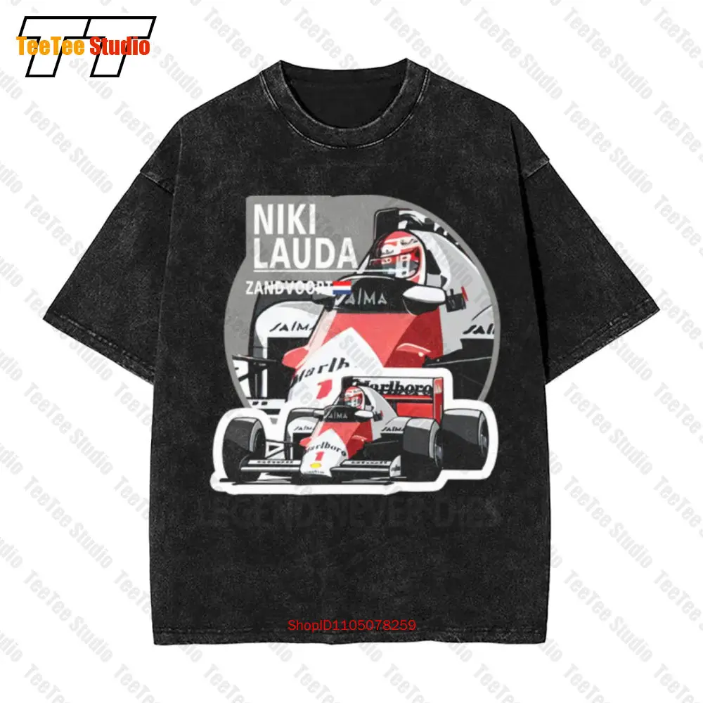 تي شيرت Motorsport Formel 1 Grand Prix Niki Lauda Legende Rip كبير الحجم TB4L