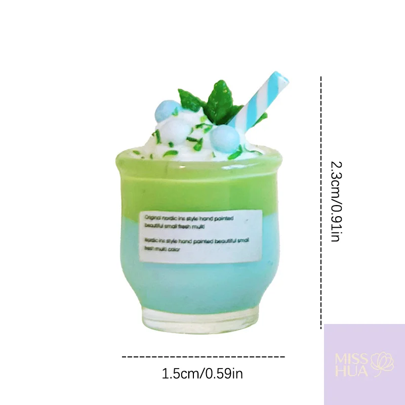 ชุดถ้วยเครื่องดื่มนมมิ้นต์บ้านตุ๊กตา 1/12 น่ารักสำหรับการเล่นที่ใช้จินตนาการ