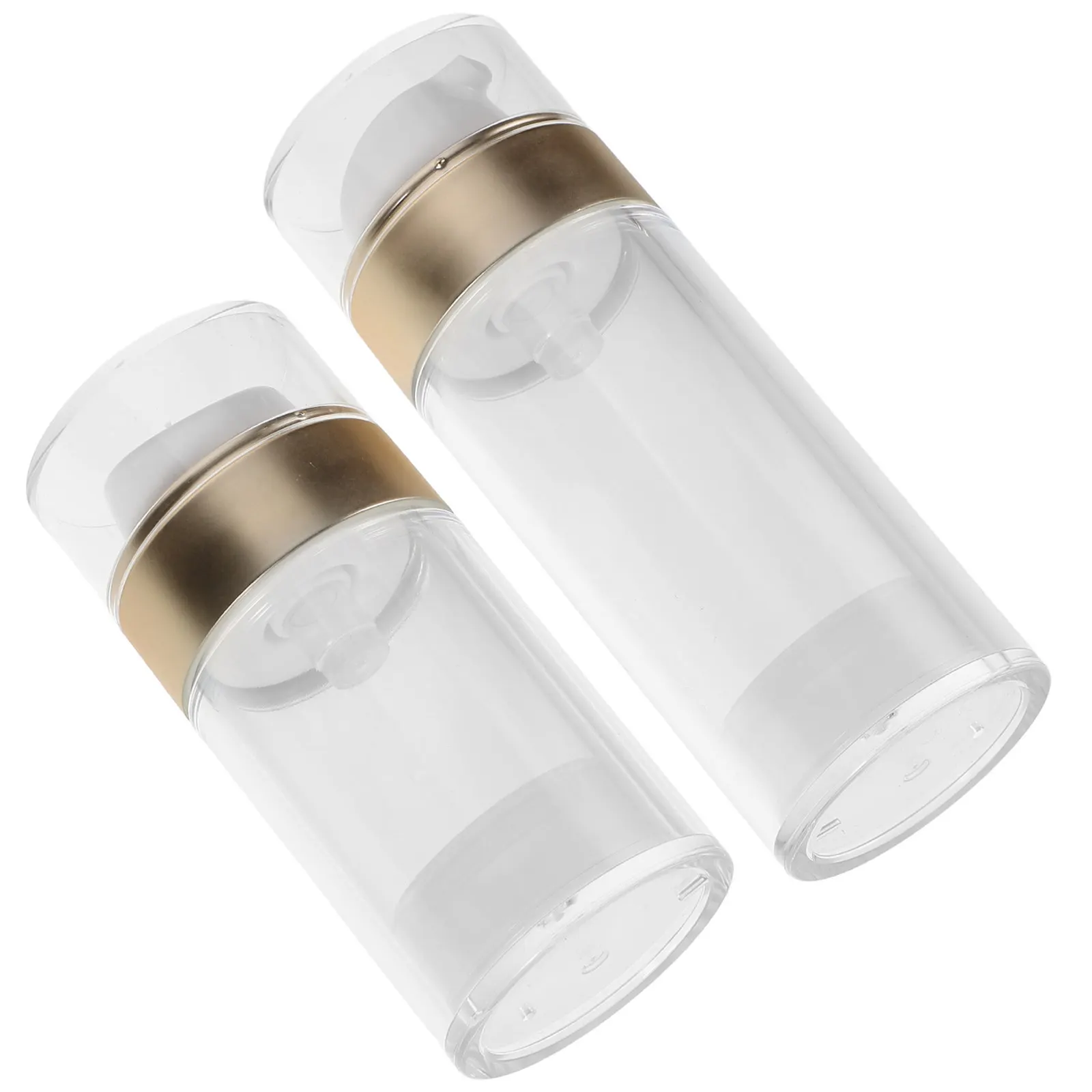 

2Pcs Airless Pump Bottle Travel Size Moisturizer Dispenser Portable Cream Container with Press Design for Face Skincare 50Ml