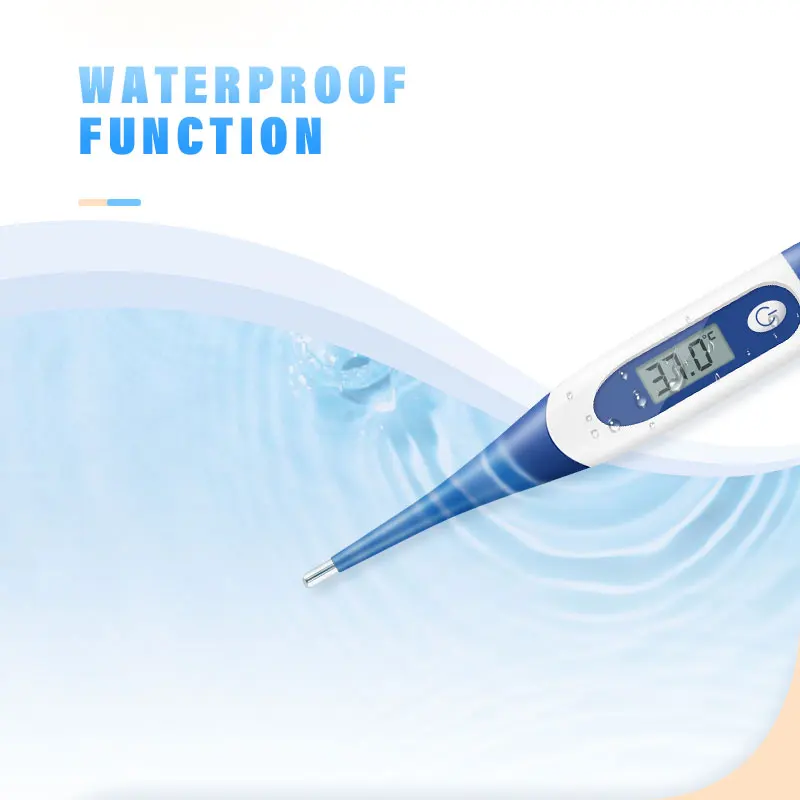 1pc Digital Clinical Oral Armpit Thermometer Flexible Tip Children Kids Adults High Fever Alarm C&F Switchable Beeper Function