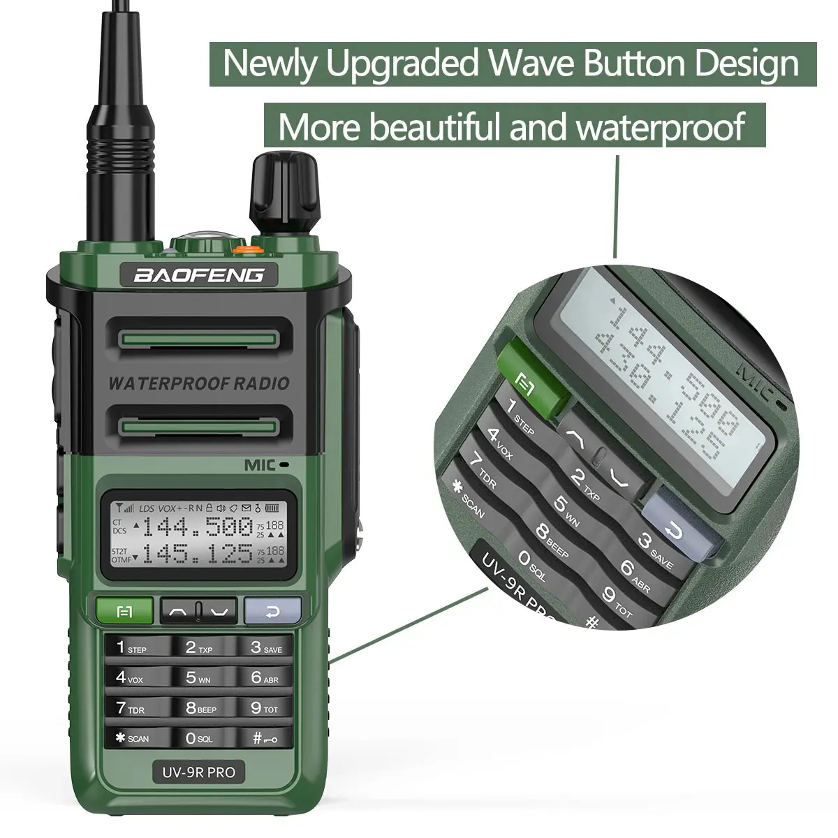 Baofeng UV-9R 프로 방수 워키토키 듀얼 밴드 VHF UHF C 타입 장거리 UV-9R 플러스 휴대용 CB 햄 양방향 라디오, IP68