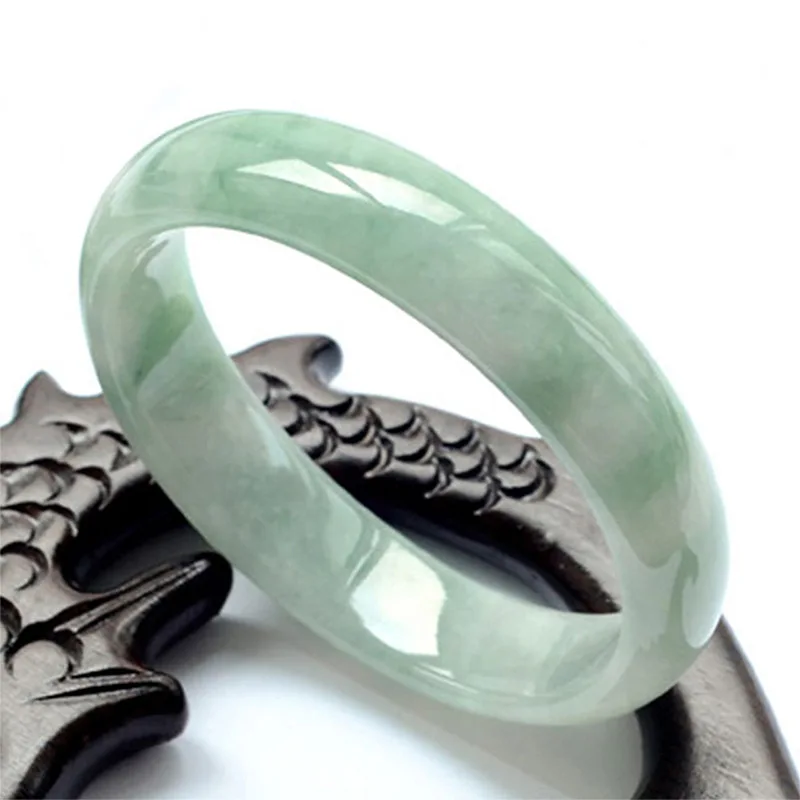 

Myanmar Mine Timber Bracelet Yang Floating Flower Ice Waxy Kinds Light Green for Women Jade Bracelets