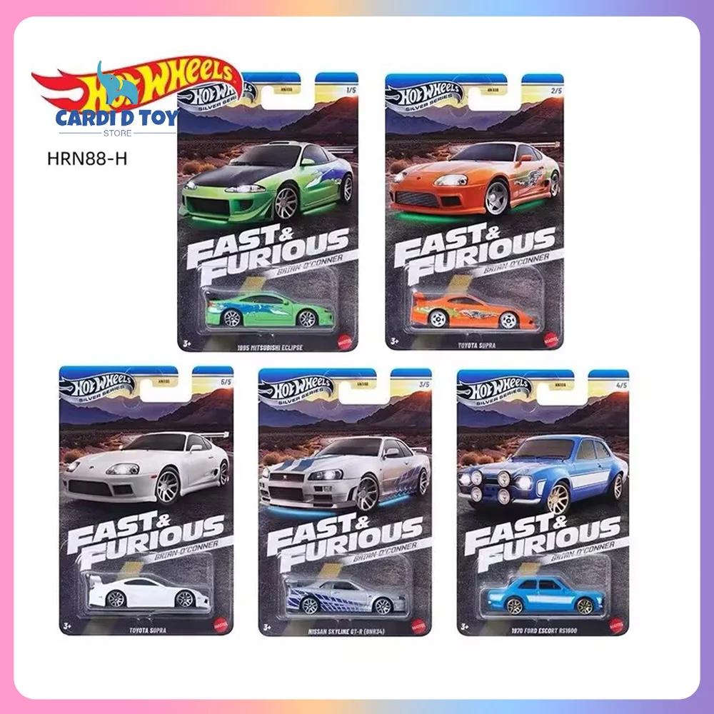 Hot Wheels Alloy Car Model Fast & Furious 1/64 Cars Model Toyota Subaru Mitsubishi Simulation Hnr88 Series Boys Birthday Gift