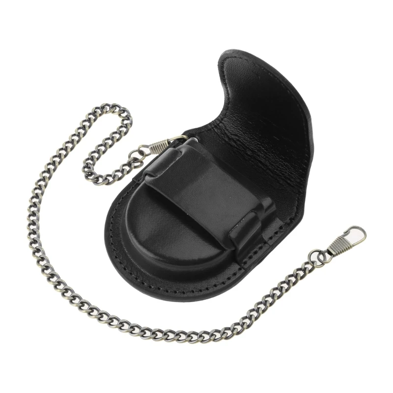 Fashion Leather Pocket Watch Box Cover Holder Storage Cases Coin Purses Bag With Chain Watch Storage Accessories