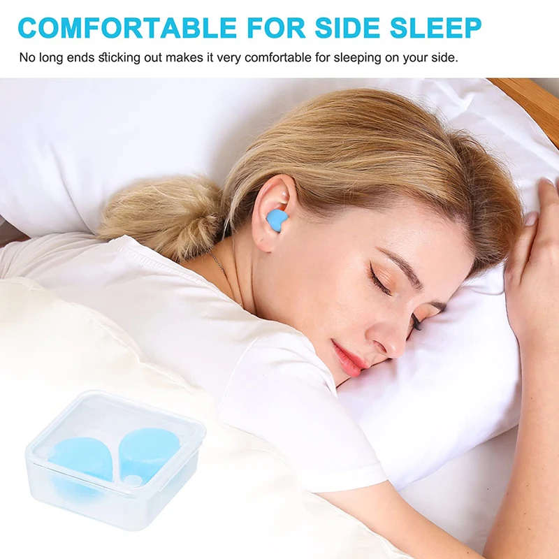 Bouchons d'oreille réutilisables en silicone, réduction du bruit, anti-suppression du sommeil, isolation phonique, protection du sommeil, 8 pièces par boîte