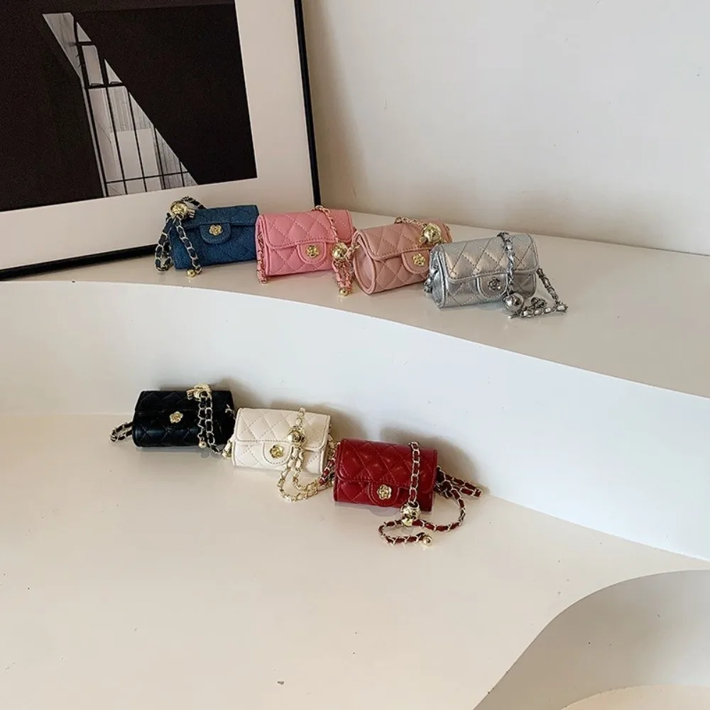 Fahsion Mini Shoulder Bag PU Leather Korean Version Crossbody Bag Chain Strap Solid Color Women's Bag Women