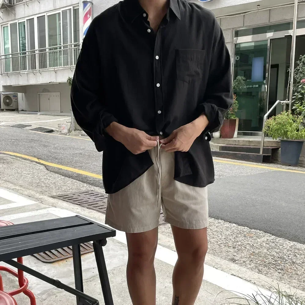

2025 Unisex Oversized Linen Shirt Coat Men's Long Sleeve Casual Loose Fit Fashion Japanese Korean Style Sun Protection Clothing