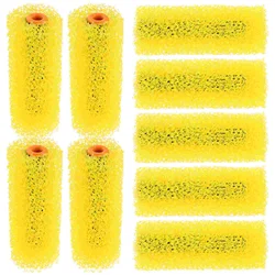 10 Pcs 4 Inch Texture Sponge Roller Brush Drywall Paint Roller Embossed Pattern Wall Art Compound Elastic Decorative Painting