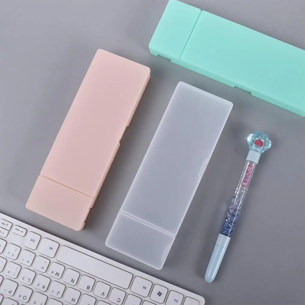 1 pcs Non-toxic Frosted Translucent for Students PP Material Storage Box School Office Supplies Stationery Case Pencil Cases