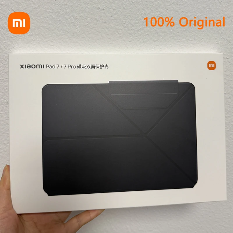 Оригинальный магнитный чехол Xiaomi Pad 7/Pad 7 Pro 11,2 дюйма, двухсторонний защитный корпус, умный кронштейн из искусственного материала, черный