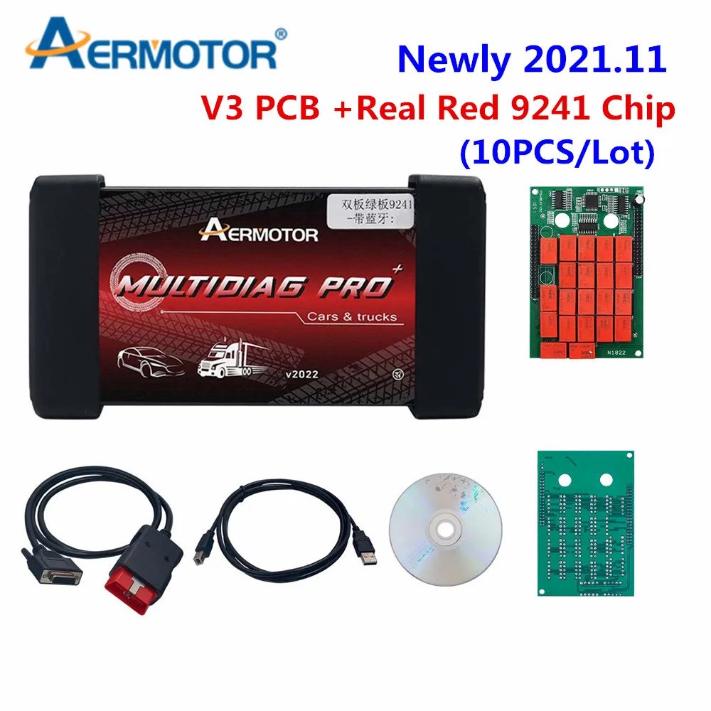 Herramienta de diagnóstico Multidiag Pro para DS TCS OBD2, 2021,11, Keygen 2020,23. R0 DS Plus, NEC rojo, varios coches y camiones, 10 unidades por lote, 2018