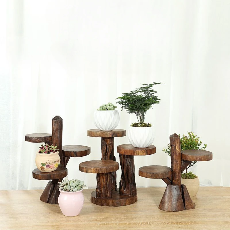 Storage Wooden Plant Shelves Outdoor Removable Organization Vase Shelves Balcony Pot Racks Floor Flowerpot Stand Garden