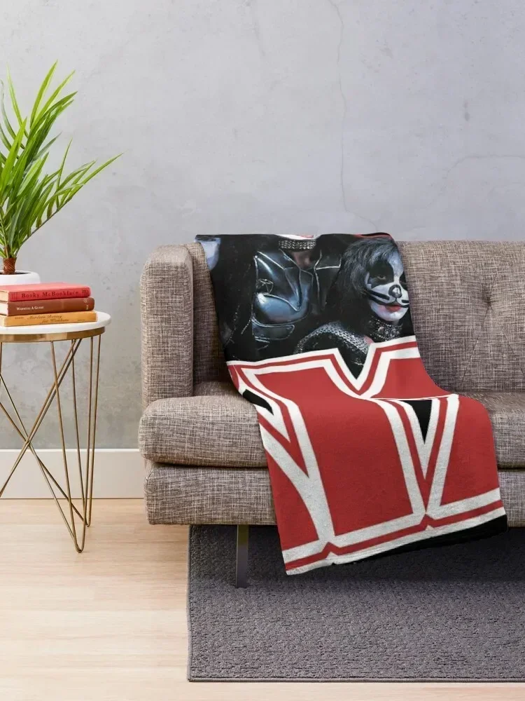 KISS Demon, Starchild, Spaceman and Catman Throw Blanket Sleeping Bag Softest Loose Blankets