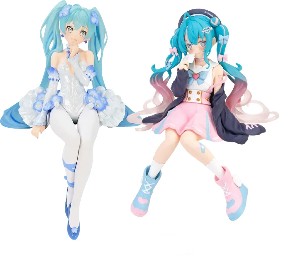 

Hatsune Miku Blue Hair Anime Figure Sakura & Flower Wedding Dual Style PVC Statue Collectible Ornament for Fans Collection