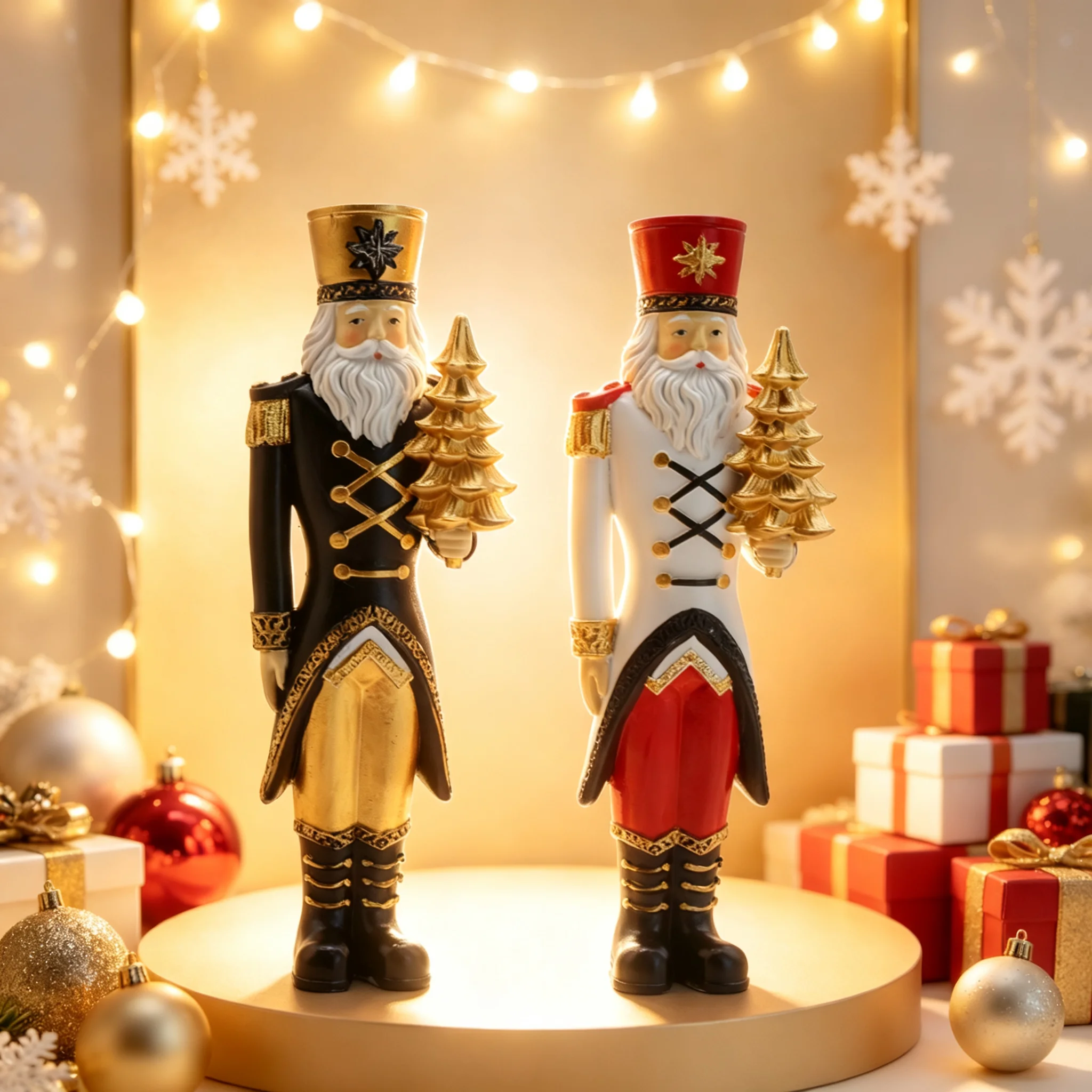 Nutcracker Puppet Soldier Ornament Doll Merry Christmas Decoration Creative Gift Resin Handicrafts Desktop Cute Ornament 23CM