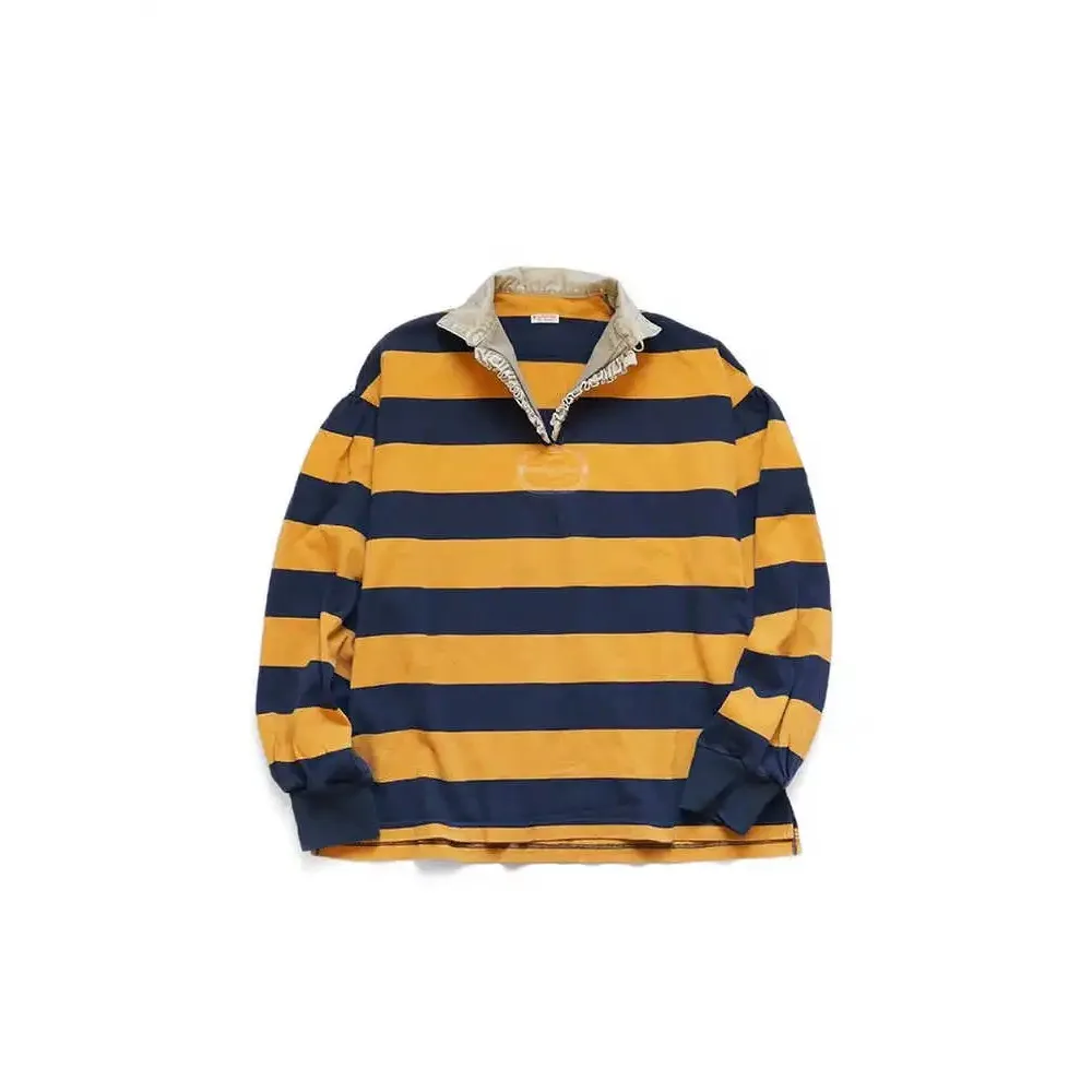 25AW Japan KAPITAL Hirata Kazuhiro Casual Patchwork Cotton T-Shirts Striped Loose Long Sleeved Tees