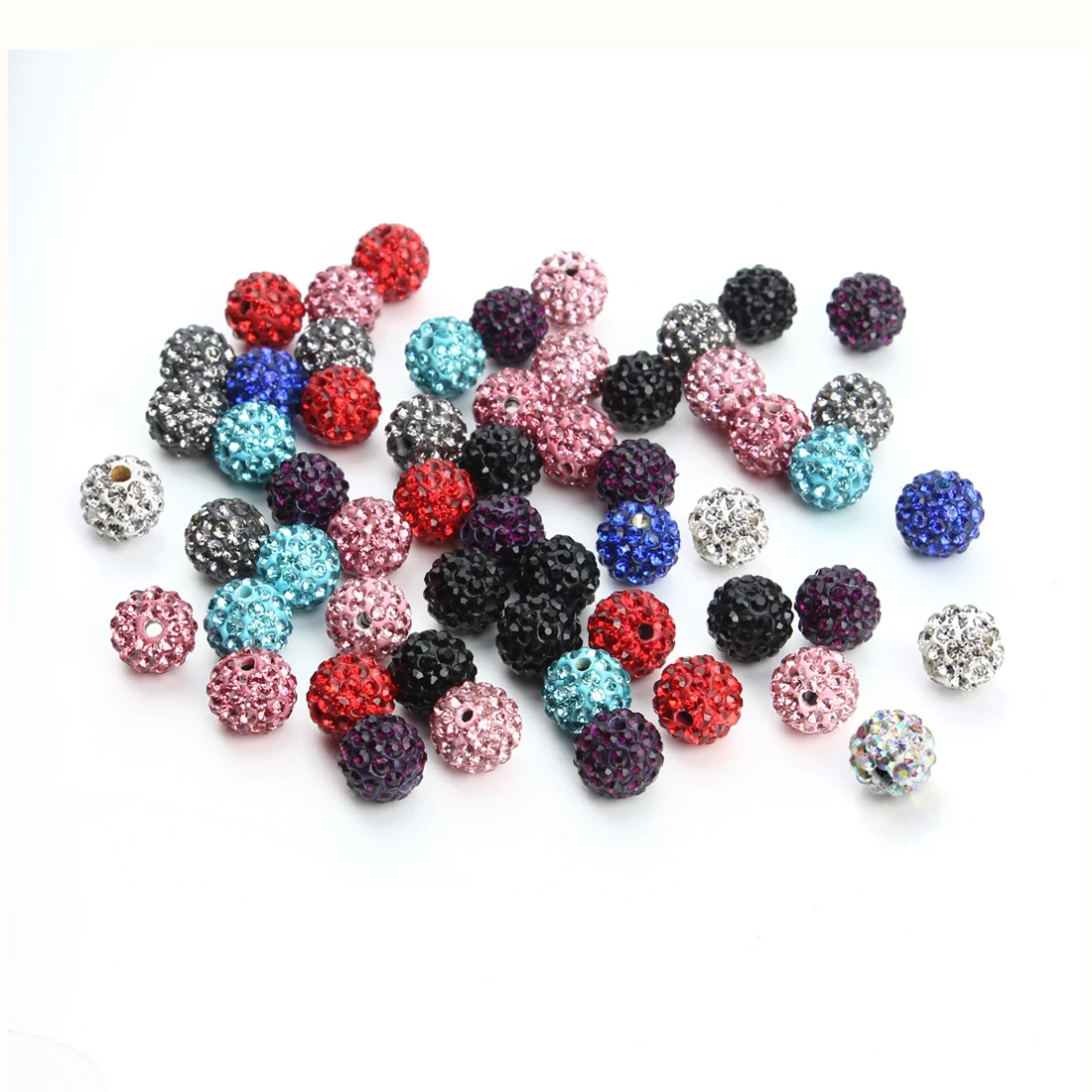 10Pcs/lot Clay Round Beads 10 mm Shambhala Multi-color Loose Bead for Jewelry Making Accessories DIY Bracelet Phone Key Chain