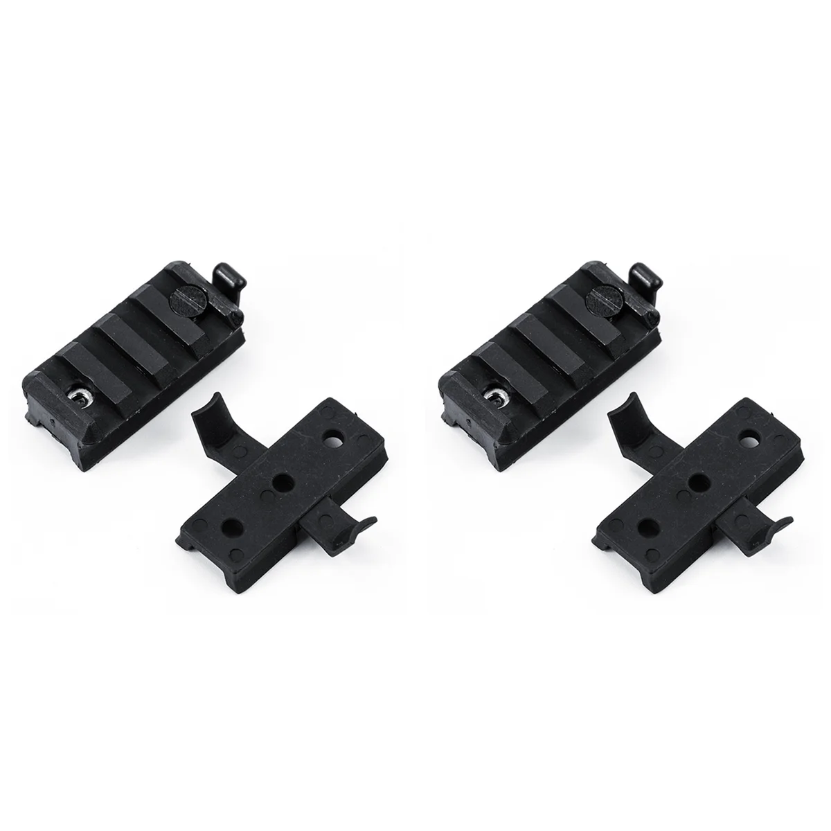 أداء مستقر-2 زوج النايلون الرصاص السكك الحديدية خوذة مصباح يدوي كليب السكك الحديدية المنزلق العالمي خوذة 20 مللي متر اكسسوارات مصباح يدوي كليب ،