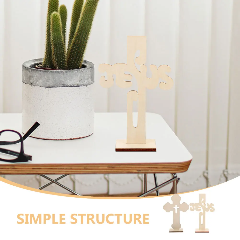

20Pcs Wooden Cross Decoration Unfinished Wood Cross Ornaments for Table Desktop Home Office Bedroom Religious Adornment
